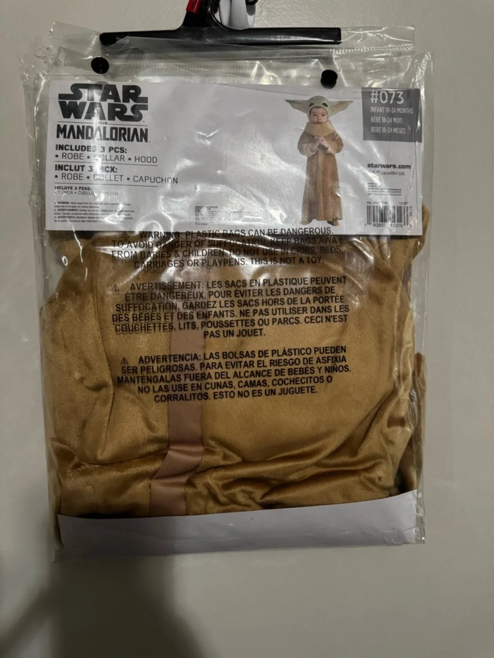 Star Wars Grogu Infant Costume - Brown and Green Hood - Picture 2 of 4